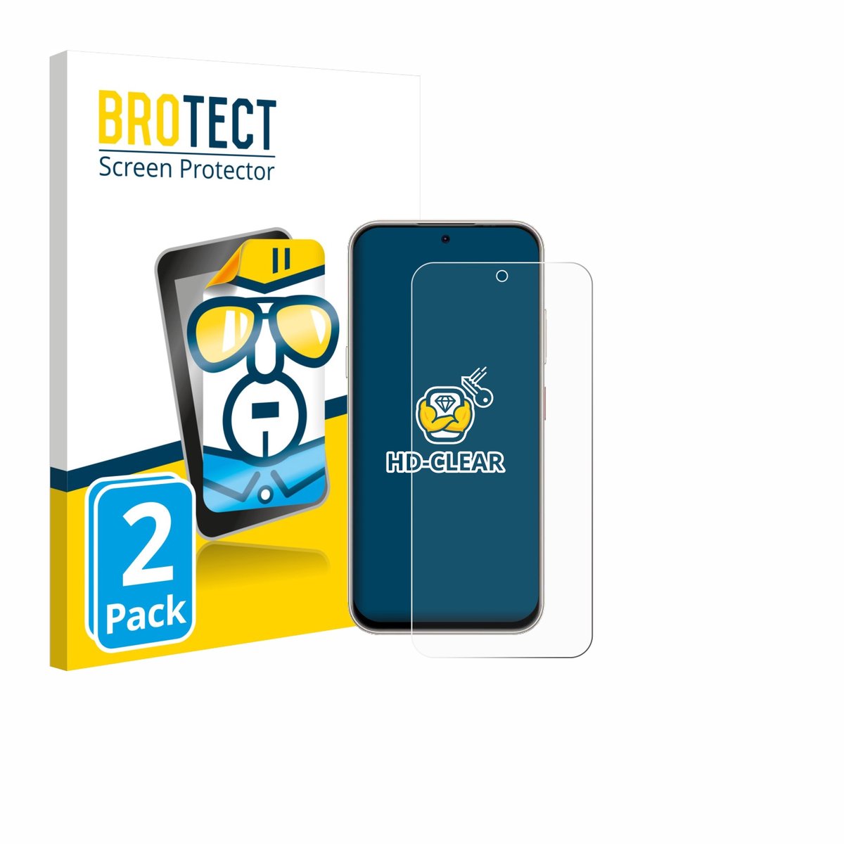 BROTECT - Screenprotector voor Nubia V80 Pro - Folie Beschermfolie transparant 2 Stuks