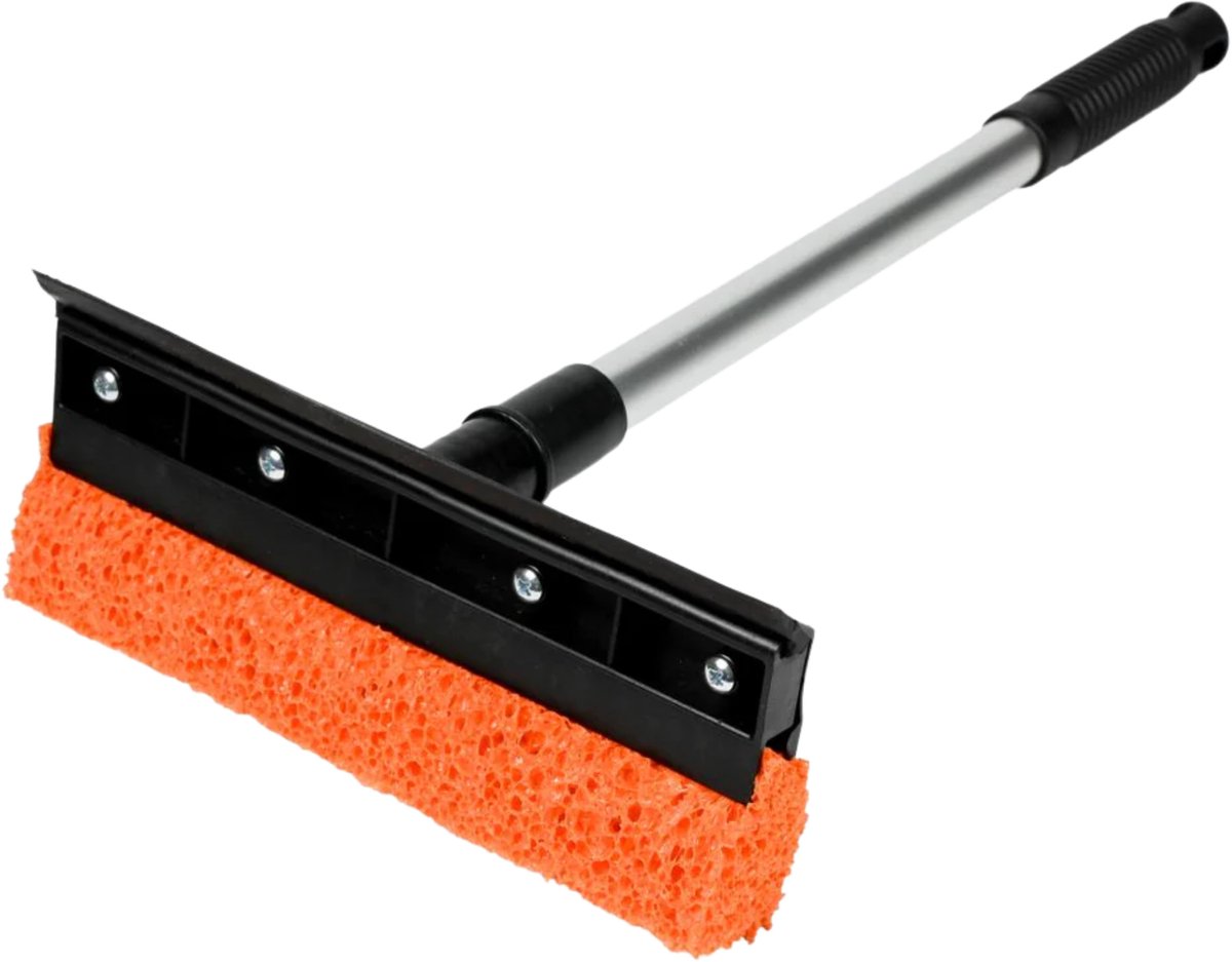 Benson Care raamwisser - zwart/oranje - rubber met spons - 36 cm - ramen lappen - ramenwisser