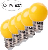 MZYOYO Gekleurde led-gloeilamp E27,1 W gekleurde gloeilampen, G45, kleurrijk, gemengde kleuren, ledlampen, rood, geel, blauw, groen, paars, voor lichtketting, voor feest, kerstdecoratie, verpakking van 10 stuks