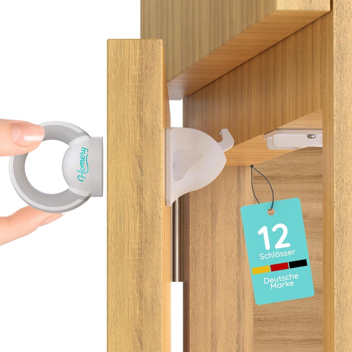 Magnetische kastbeveiliging voor kinderen - Onzichtbaar slot met 3M-tape - Geschikt voor kasten en laden - 12 sloten + 2 sleutels - Geen boren of schroeven nodig