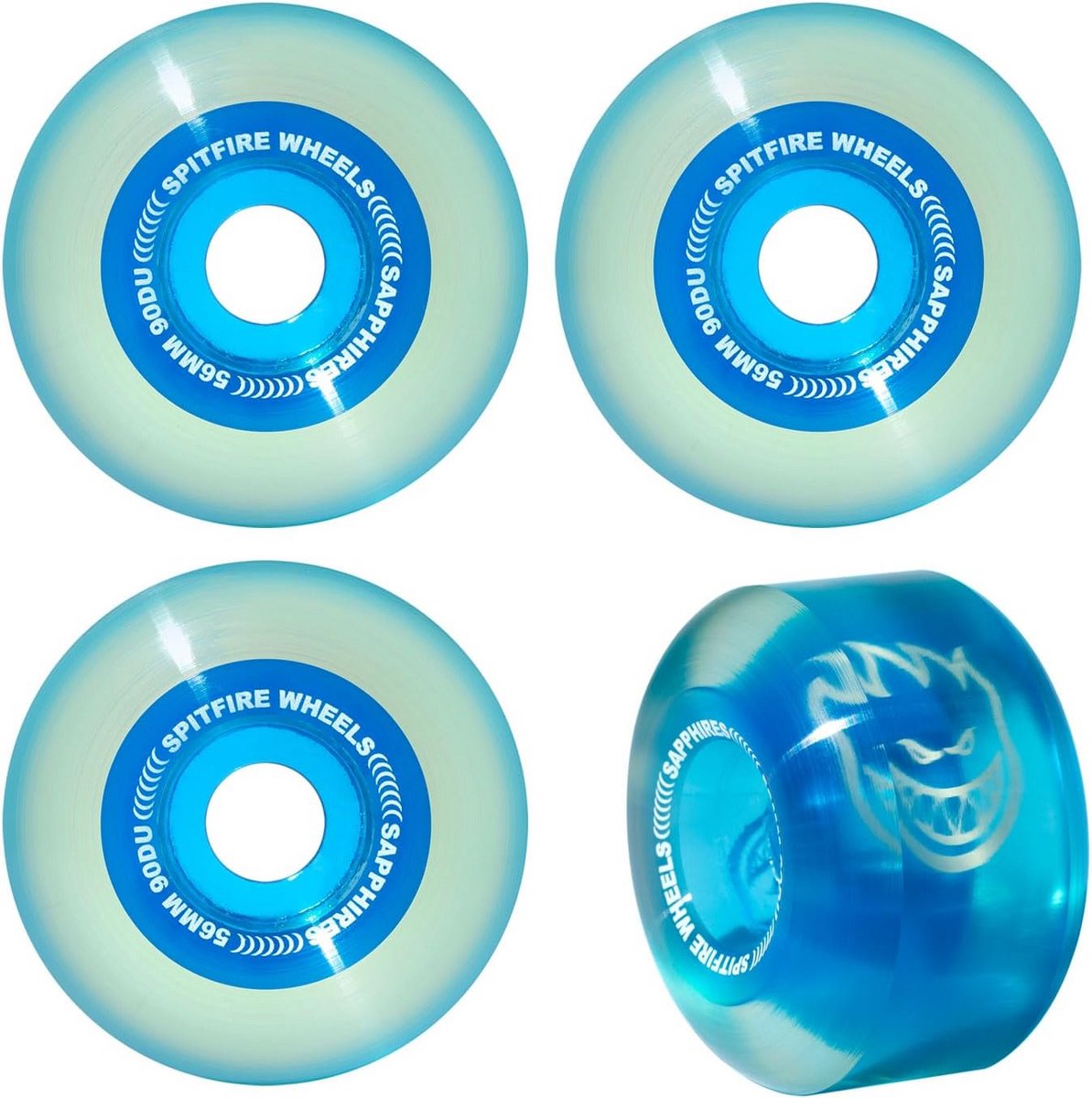 Zachte Skateboard Wielen 56mm 90A - Blauw, Snel en Duurzaam met Stevige Binnenkern