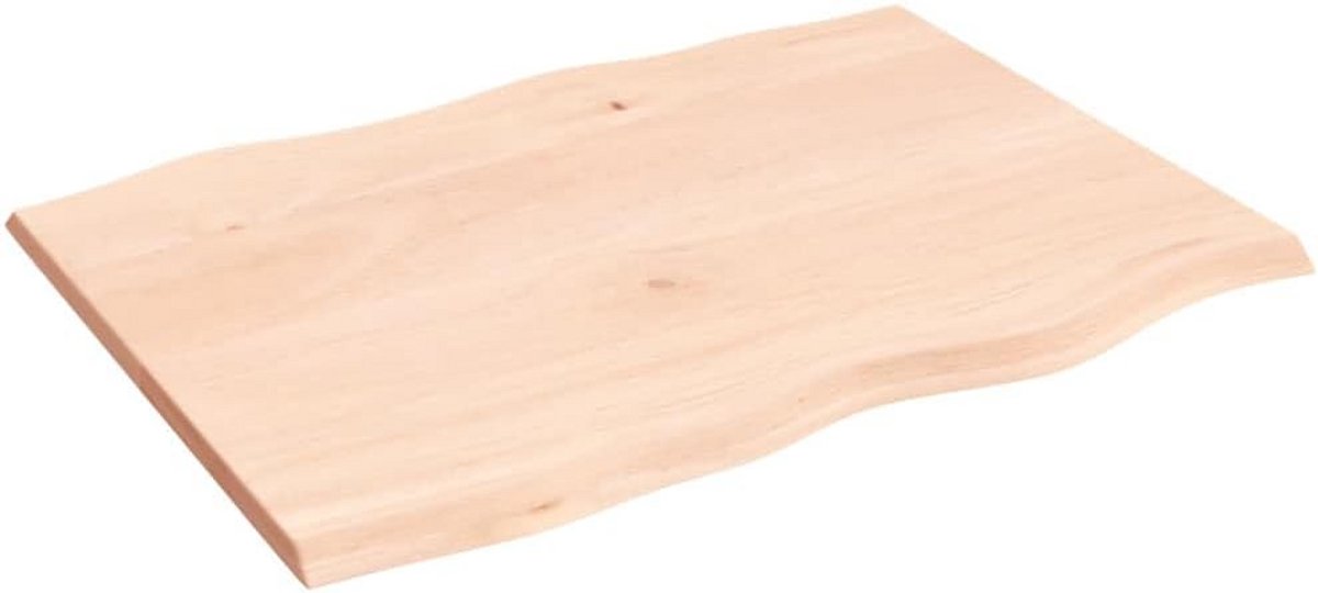Massief Eiken Houten Tafelblad (80x60 cm) - Ongelakt Werkblad met Live Edge