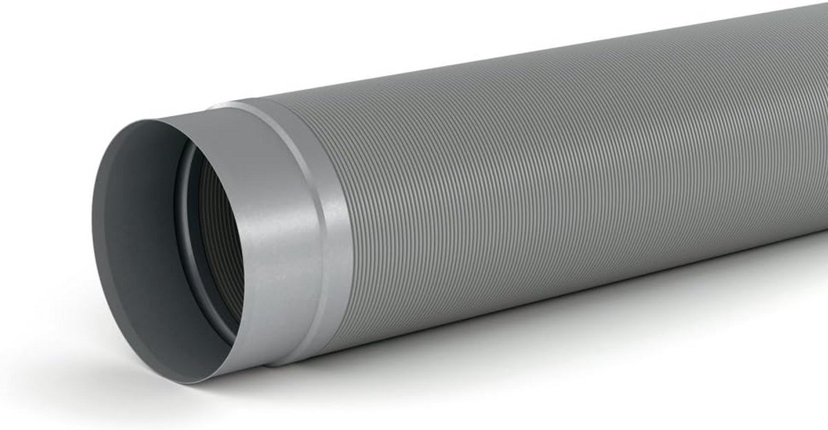 Flexibele Ventilatiebuis Rond 150mm - 1 Meter Aluminium RVS Luchtafvoer