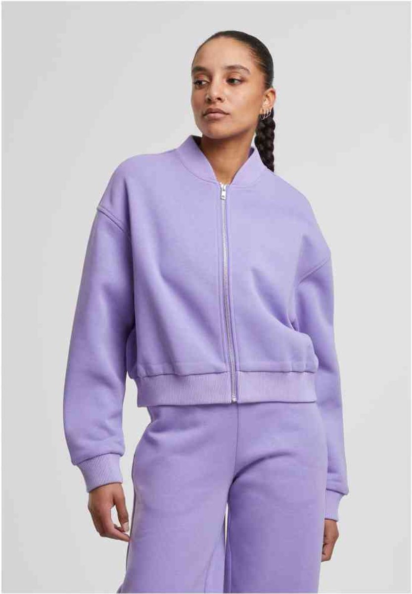 Urban Classics Short Sweat Sweater/trui met rits XL Paars