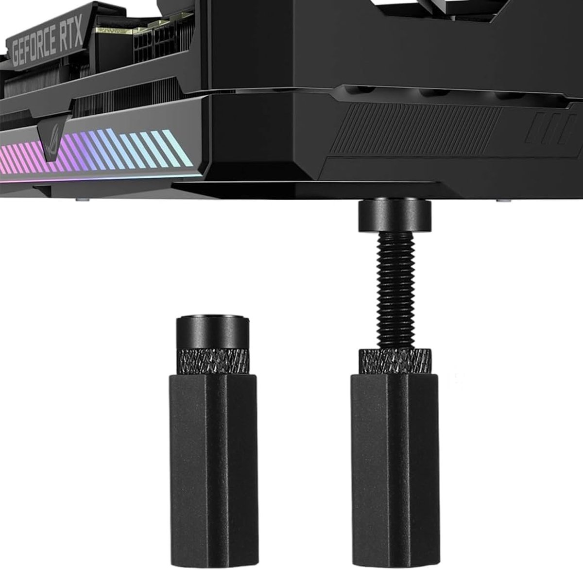 GPU Houder - Grafische Kaart Steun - PC Stabiliteit - Verstelbaar & Magnetisch - 45-80mm - Zwart