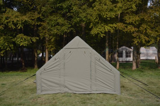HAUSS SPOLE Kampeertent – Opblaasbaar Snel Opgezet – 400 x 300 x 200 cm – Polyester – Legergroen – Voor 4 tot 8 Personen — afbeelding 5