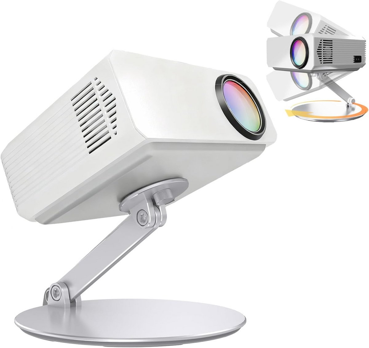 Opvouwbare Projector Standaard - Draagbare Tafelhouder - Film Avonden - In Hoogte Verstelbaar - 360 Graden Rotatie - Wit