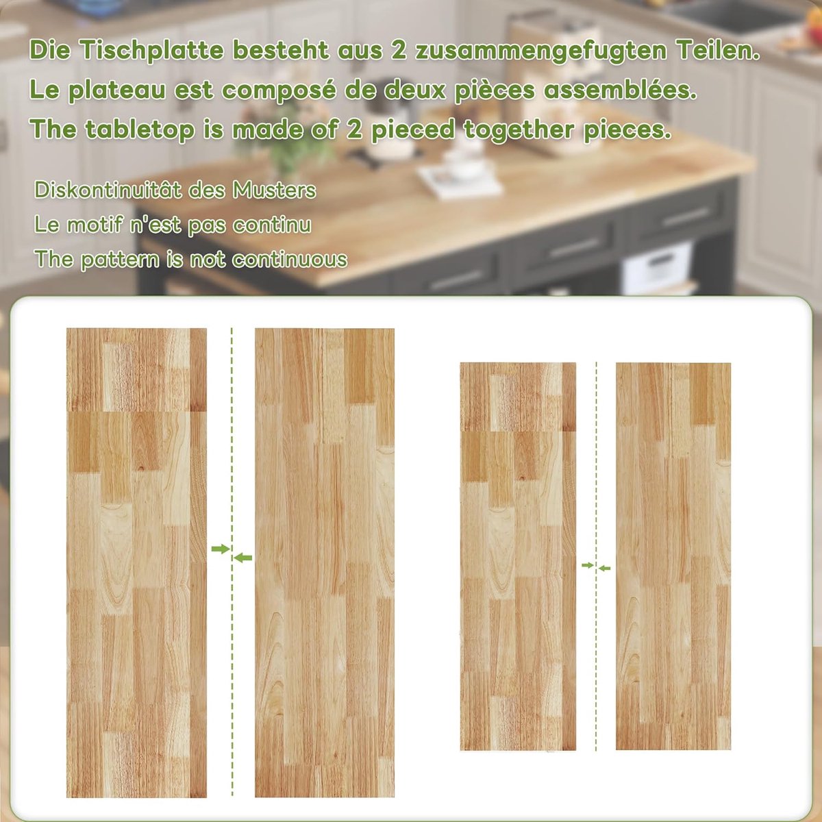 Keukeneiland met Uittrekbare Eettafel 150 + 96 cm – Multifunctioneel Kookeiland met Opbergruimte, 6 Laden, Kruidenrek & Werkblad – Zwart/Naturel Hout – 90x150x90 cm – Laura