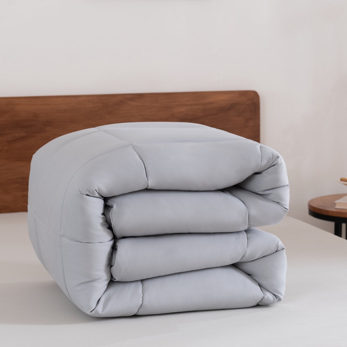 Snoozella ComfyBed 140x200 - Lichtgrijs - Dekbed zonder overtrek - Wasbaar hoesloos dekbed - 30 nachten proefslapen - All season winterdekbed & zomerdekbed