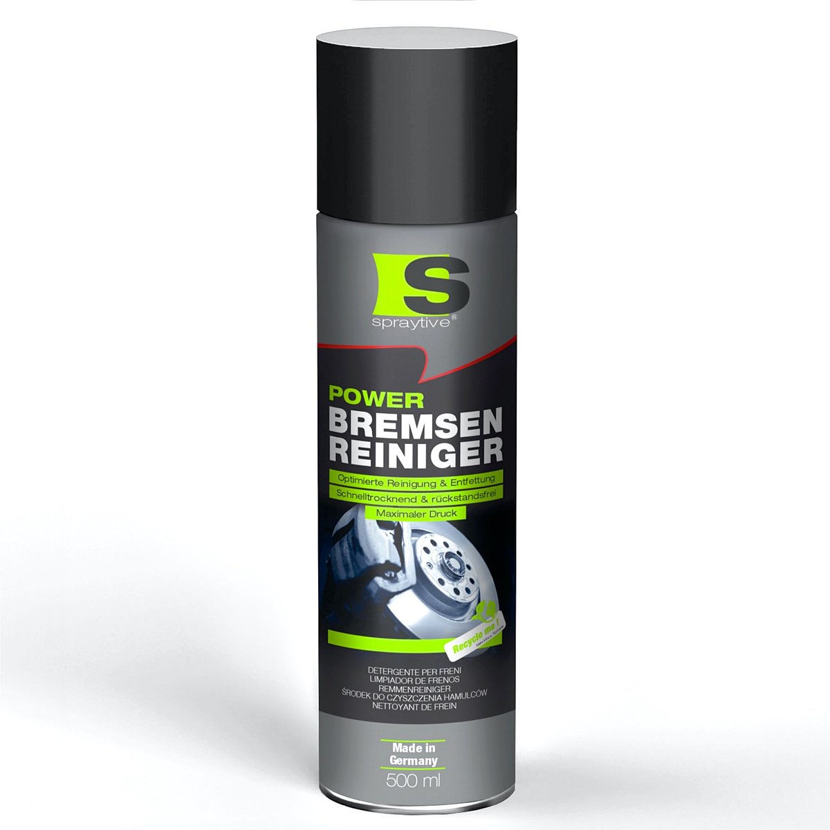 Spraytive 1x 500ml remreiniger ontvetter spray verwijdert olie vet en vuil sneldrogend residuvrij voor remmen en motor