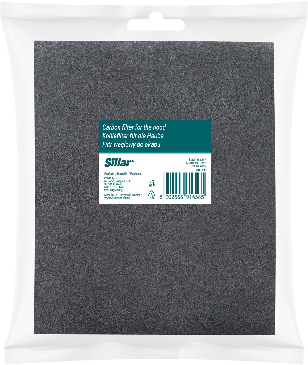 Sillar Filter voor de afzuigkap – vorm een mat – universeel koolstoffilter – voor de afzuigkap – 57 x 47 cm – op maat te knippen – geurneutralisati – 2-in-1