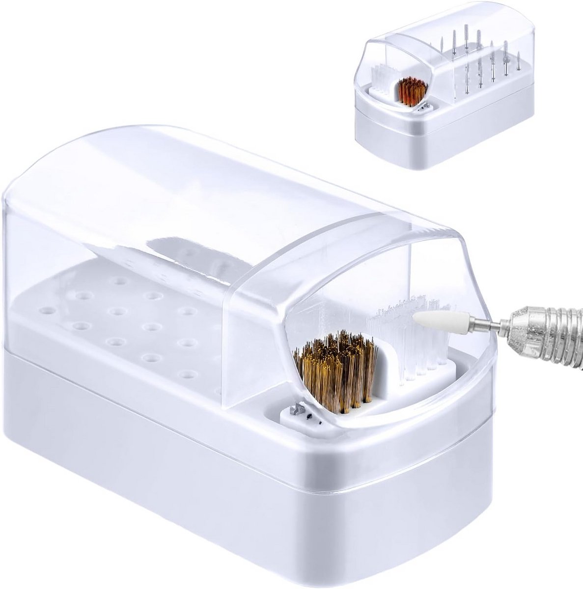 Nagelboor Houder - Opbergdoos Boren - Manicure Salon - Stofdicht Ontwerp - 30 Gaten