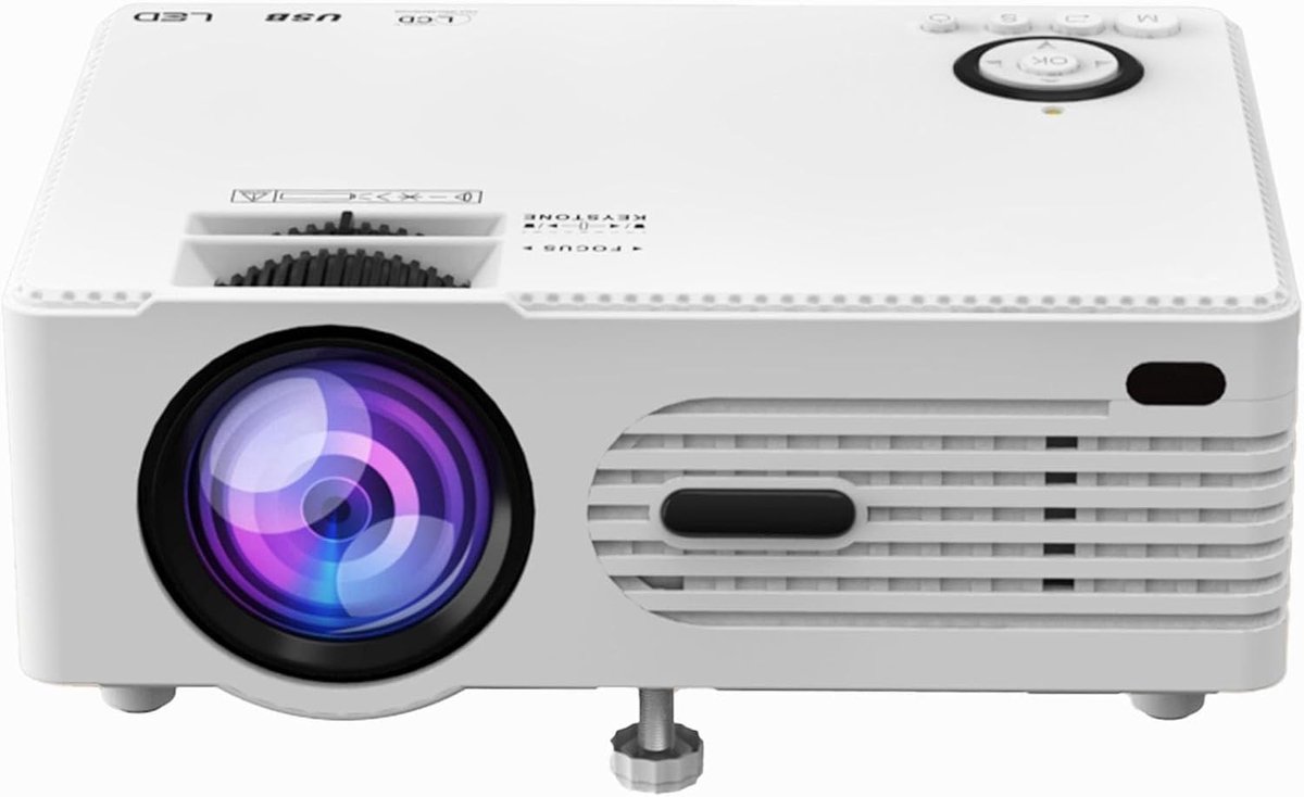 Draagbare Beamer - Videoprojector Wifi - Thuisbioscoop Maken - Full HD 1080P - 21x15x8 cm