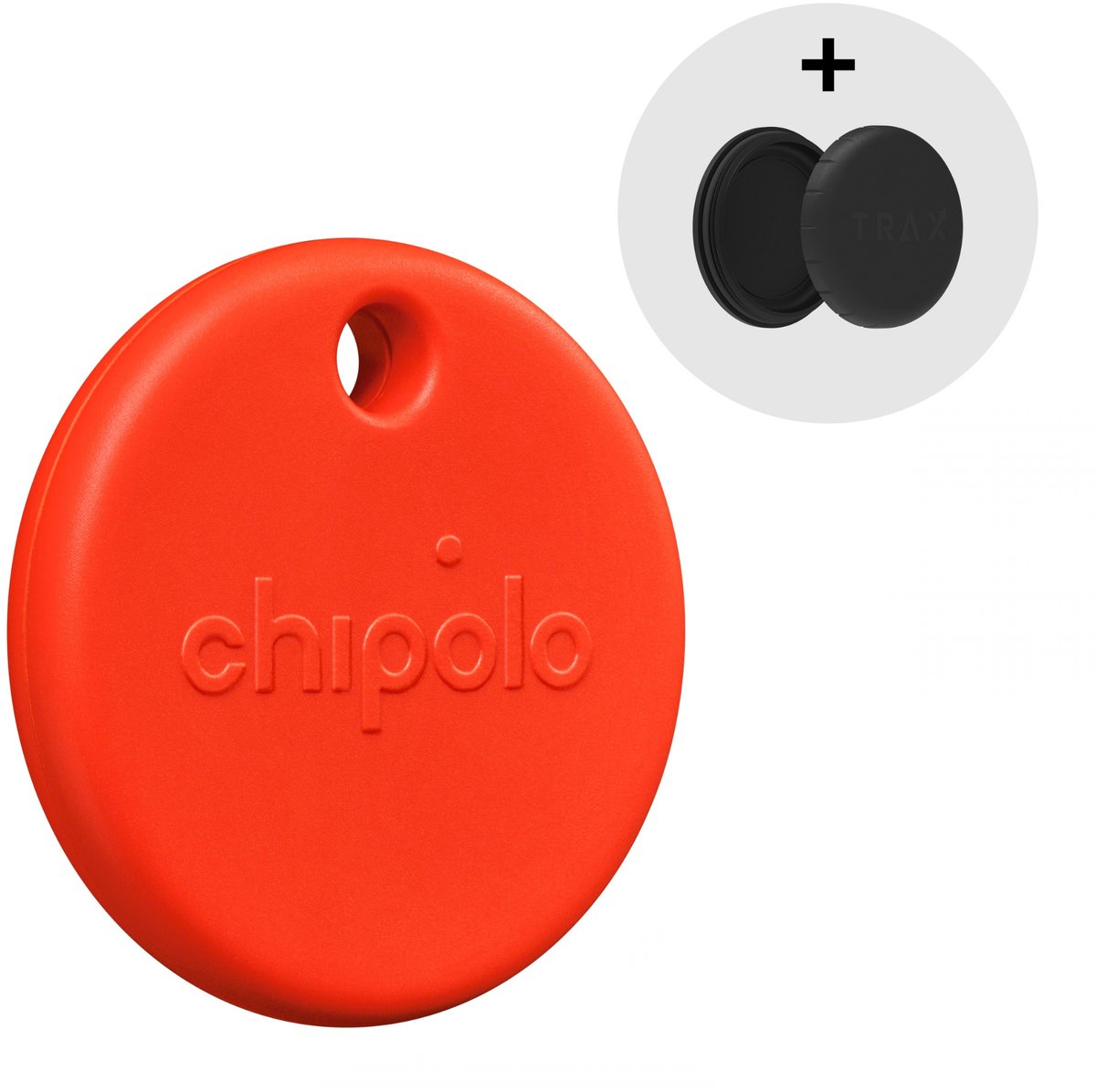 Chipolo POP Bluetooth Tracker - Rood + Sticker Mount IP67 – Werkt met Apple Find My & Android Find My Device – 120 dB – Sleutelvinder & Fiets Tracker