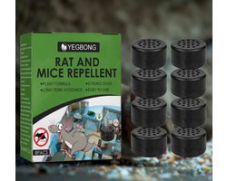 Rattenverjager & Muizenverjager - 8 Stuks - Diervriendelijk - Natuurlijke Pepermuntolie - Effectief tegen Muizen, Ratten, Ongedierte, Spinnen & Kakkerlakken - Diervriendelijk - Voor Binnen & Buiten
