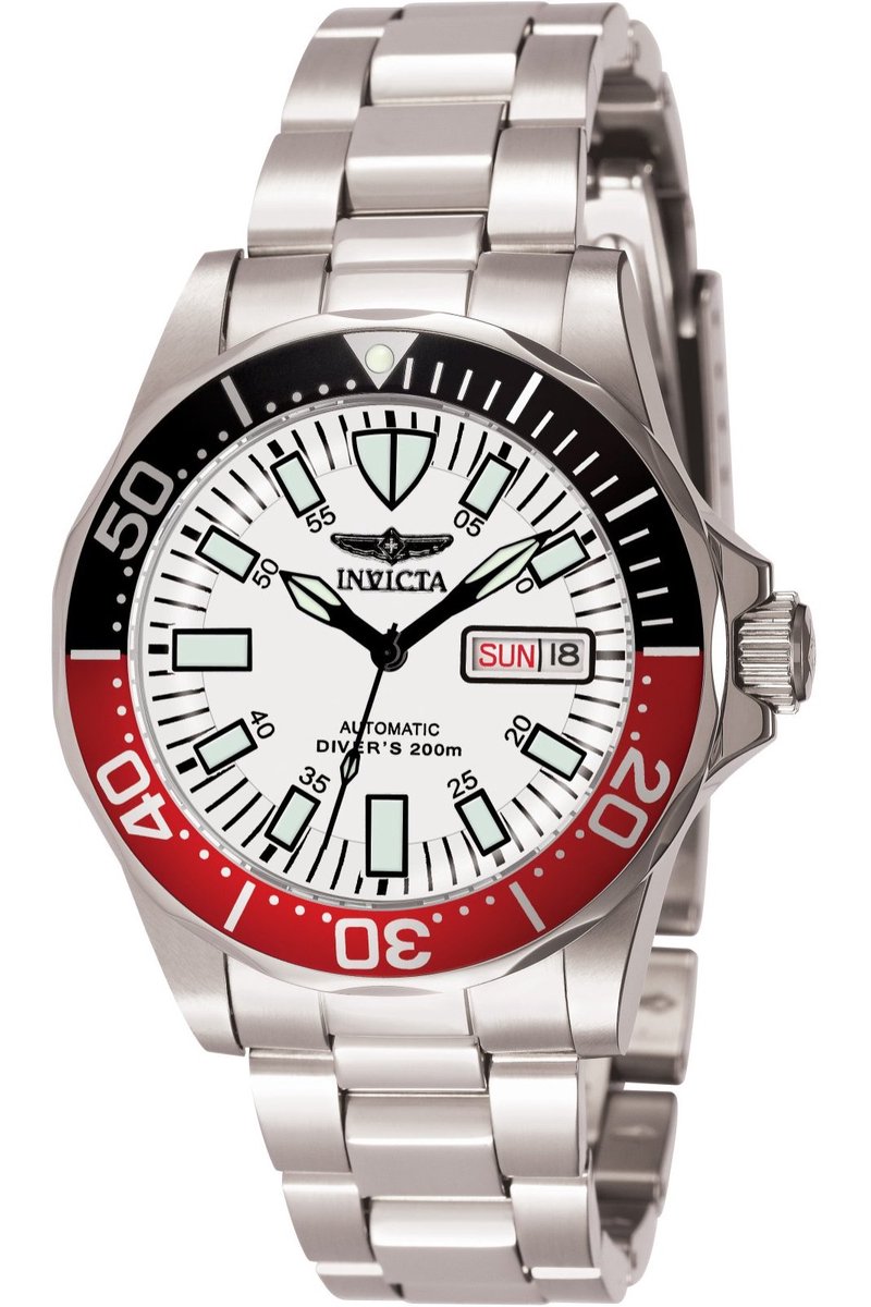 Invicta Signature 7044 Heren Horloge - Waterdicht - Analoog - Automatisch Uurwerk - Roestvrij Staal met witte Wijzerplaat - 40mm