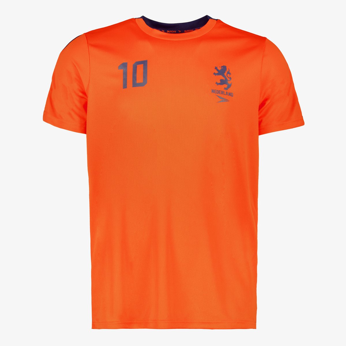 Dutchy heren voetbal T-shirt nummer 10 oranje - Maat L