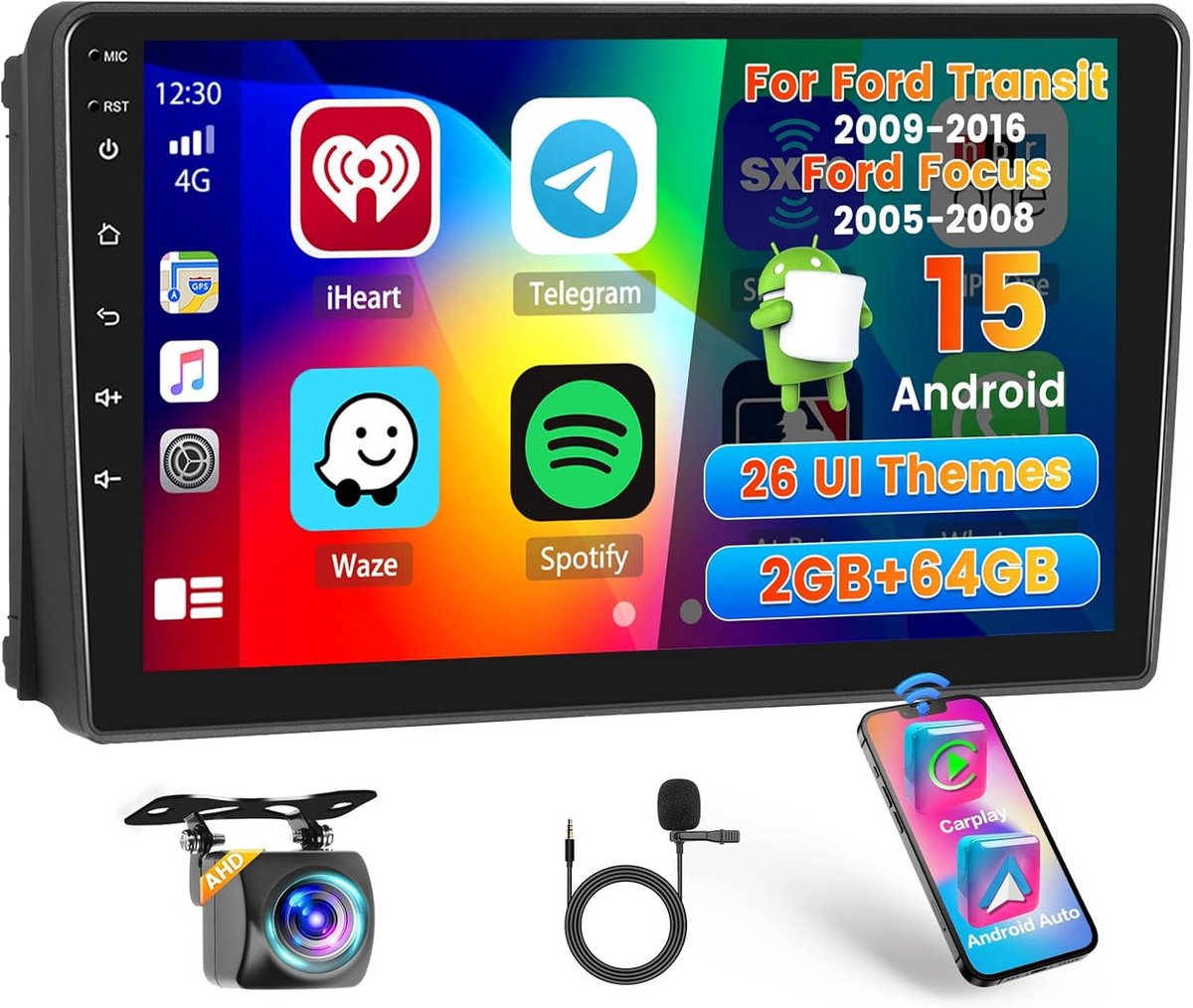 Auto Stereo - Navigatie Systeem - Connectiviteit Verbeteren - Android 13 - 9 Inch Touchscreen