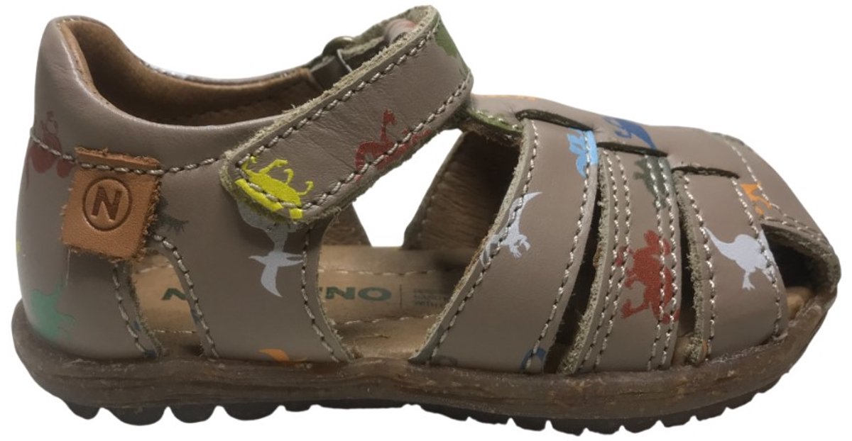 Naturino See – velcro gesloten lederen sandalen Taupe Dino