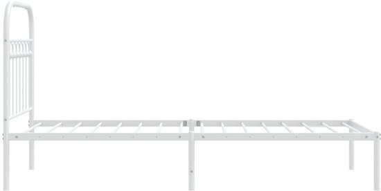 vidaXL - Bedframe - met - hoofdbord - zonder - matras - metaal - wit - 75x190 - cm