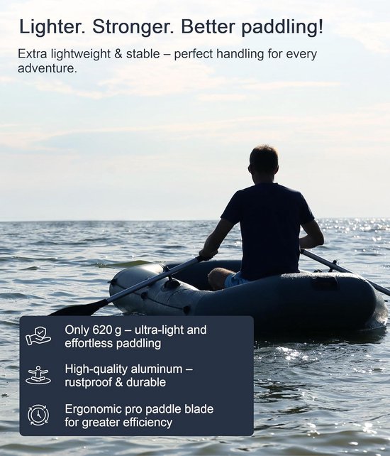 Peddelset Opblaasboot - Reserve Roeispanen - Watersport Avonturen - Lichtgewicht & Zink-Stop - 2-pack 620g - Wit van Merkloos — afbeelding 4