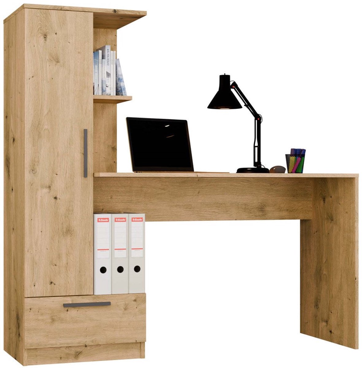 COSMO bureau met plank - Modern, functioneel en ruimtebesparend | Kleur: Artisan Oak