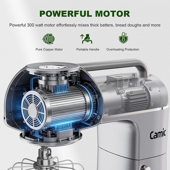 Keukenmachine 3-in-1 - Bakmachine Deegmixer - Brood Bakken - Grote Kom Capaciteit - 7 Liter Kom - Zilver van Merkloos — afbeelding 4