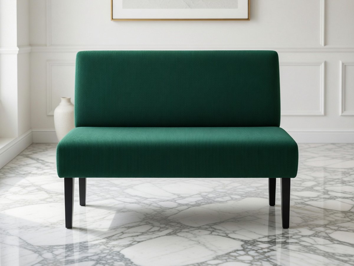 Comfortabele 2-zits Corduroy Sofa zonder Armleuningen – Compacte Loveseat voor Woonkamer, Slaapkamer of Kantoor – House&Garden – Groen