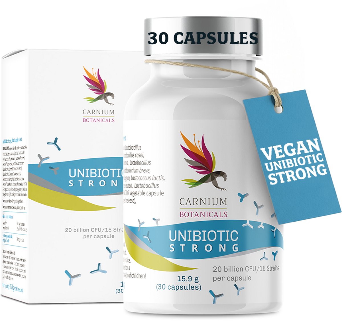 Carnium Botanicals Unibiotic STRONG – voor darmflora & weerstand – 30 capsule