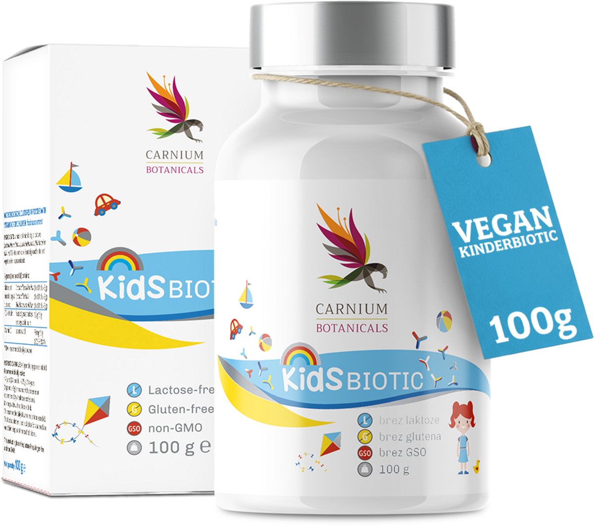 Carnium Botanicals Kids Biotic - voor Kinderen met Vitamine C - Voor Darmflora & Weerstand - 100 g - 1 Maand