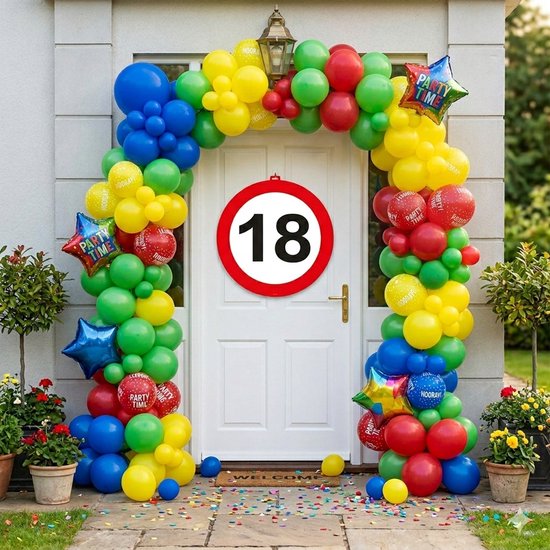 18 jaar verkeersbord - deurbord - Dia 47 cm - 18e verjaardag