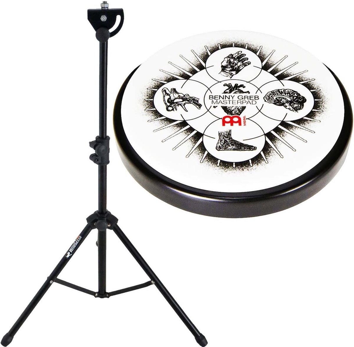 Oefenpad met Statief - Drum oefenmateriaal - Drummen oefenen - Realistisch speelgevoel - 6 inch pad
