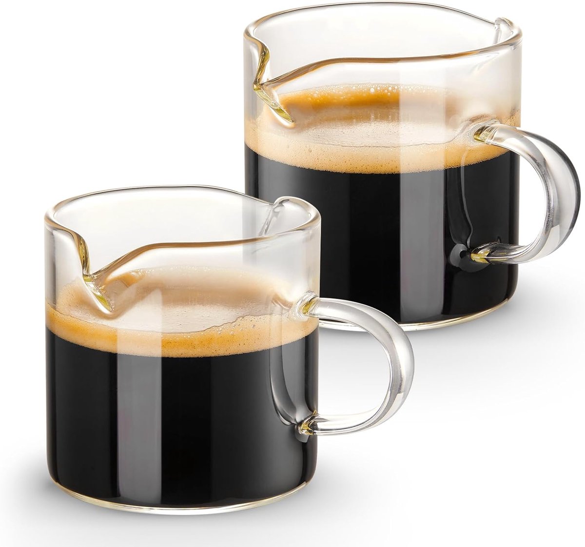 BOTC Espresso Maatbekerset - 2-delige set - 120 ml barista maatbekers - Dubbele schenktuit met handvat - Geschikt voor espresso