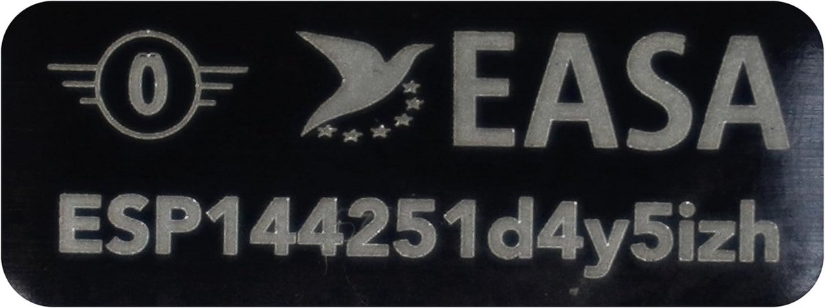 Drone Identificatieplaat - Naamplaatje Drone - EASA Klasse C-0 - Aluminium met 3M - 20 x 8 mm