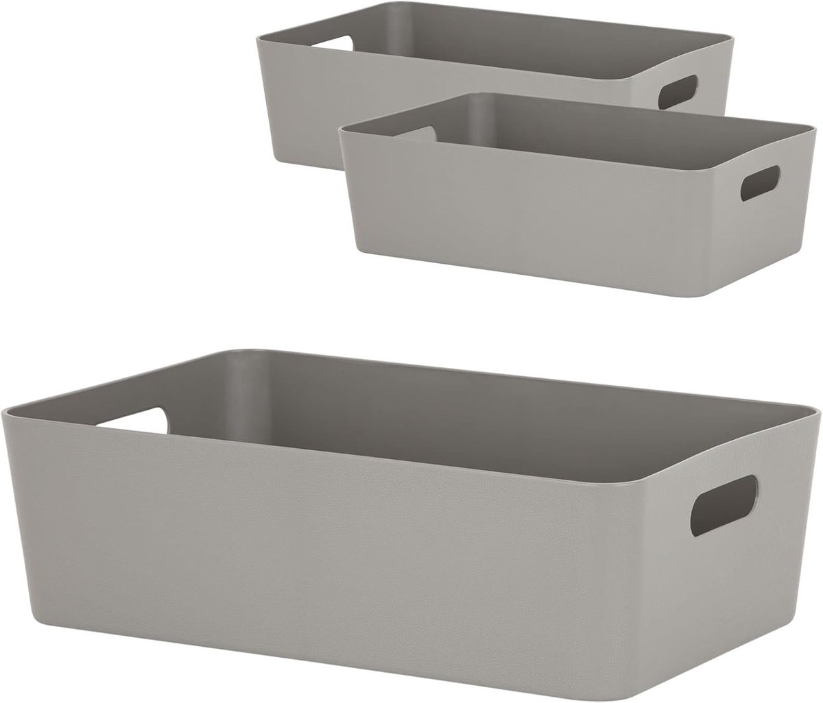 Opbergbox Set - Opbergmand Bakken - Huis Ordenen - Stapelbaar Ontwerp - 395 x 25 cm - Taupe