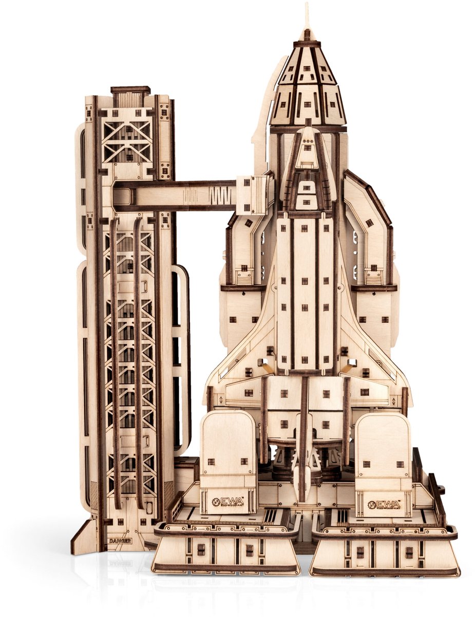 Eco Wood Art Modelbouwpakket Space Shuttle - 3D Puzzel - Miniatuur Bouwpakket Volwassenen - DIY - Knutselen - Hout