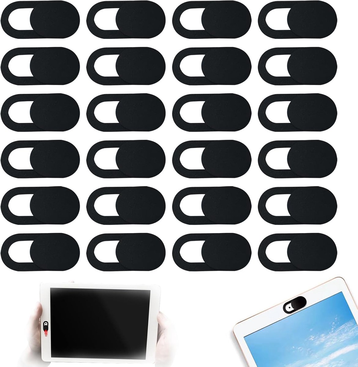 Webcam Afdekking - Privacy Cover - Digitale Veiligheid - Ultradun Ontwerp - 18mm Breed - Zwart