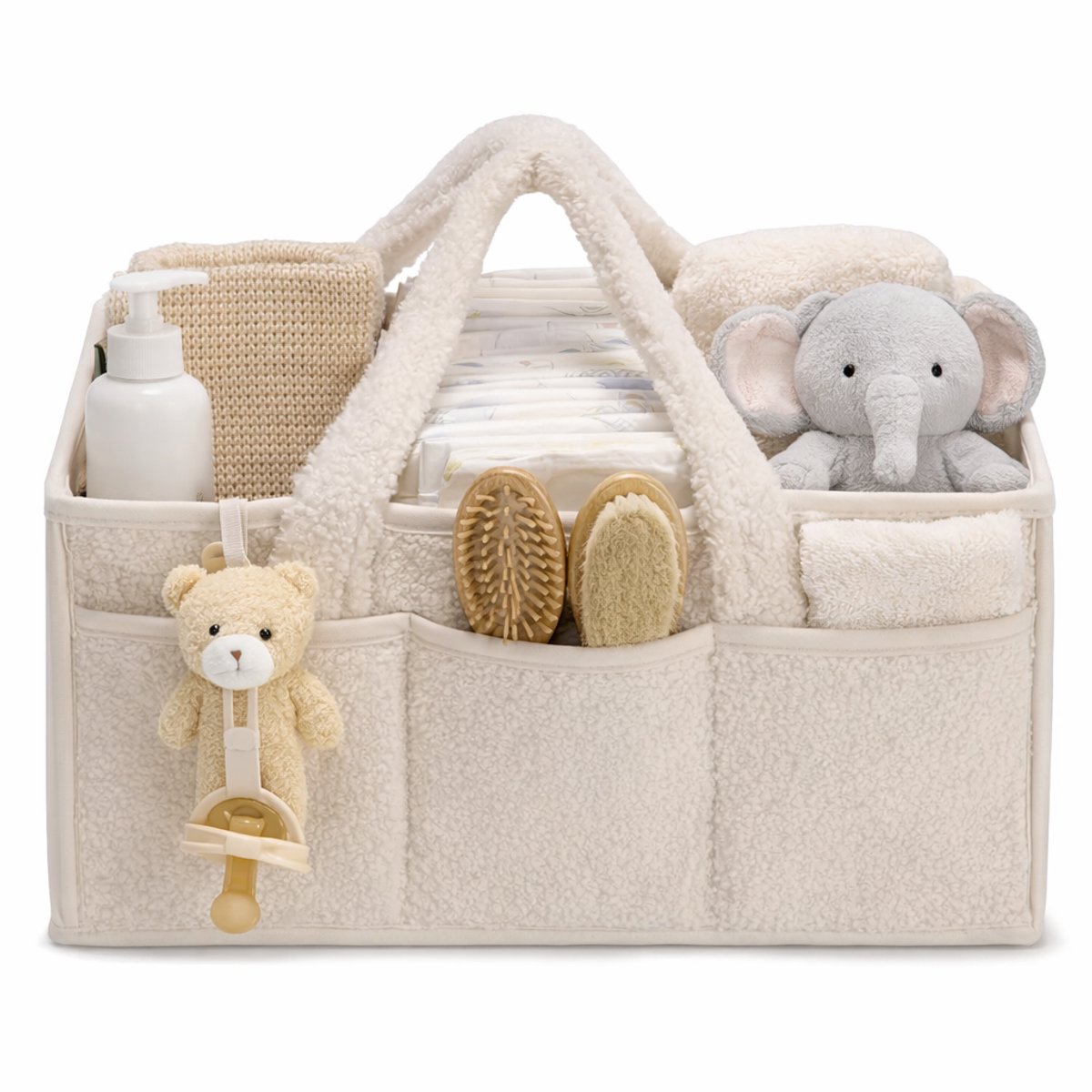 Vavida - Commodemandje - Beige - Teddy - 40 x 26 x 17 cm - Babykamer - Baby - Commode - Mandje – foto 5