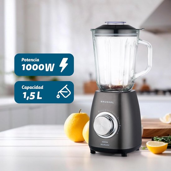 Grote Familie Blender - Krachtige Mixer - Smoothies Maken - 1000 Watt Vermogen - 1.5 Liter Inhoud - Zwart — afbeelding 5
