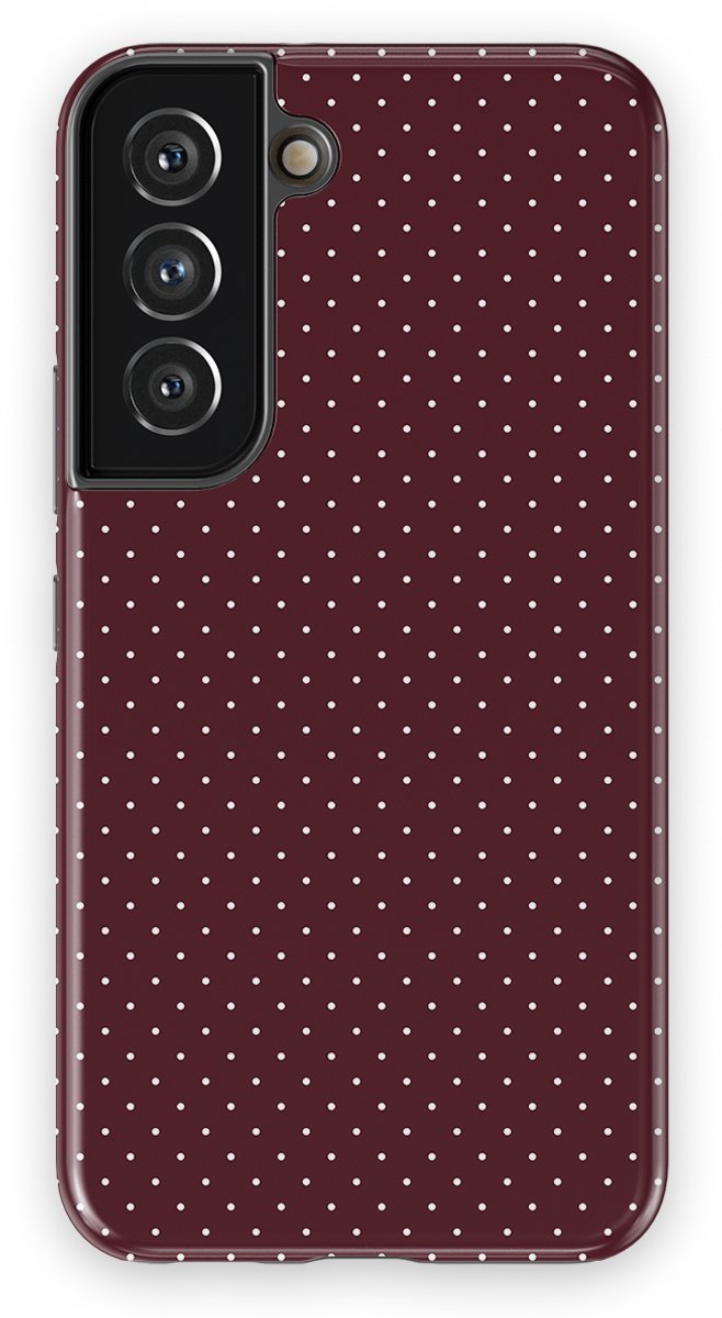 Micro Dots Tough Hoesje Samsung Galaxy S22 | Geschikt Voor Mag | Stippen Motief Backcover Samsung Galaxy S22 Wine Dots