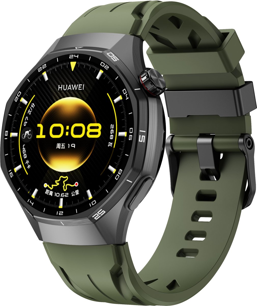 Stravo 20mm Siliconen Sportbandje – Sportief Racing Design – Geschikt voor Samsung Galaxy Watch 7 (40/44mm) / 6 (Classic) / 5 (Pro) / 4 (Classic) / FE – Voor Garmin Vivoactive 5 / Venu Sq 2 / Forerunner 245 / Vivomove – Groen