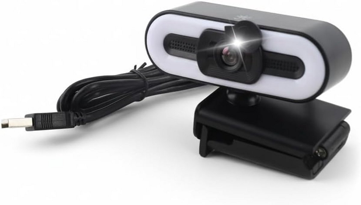 4K Webcam met ingebouwde Microfoon en Invullicht voor PC en Laptop