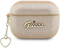 Guess AirPods hoesje voor Airpods Pro & Pro 2 - metallic script - Goud