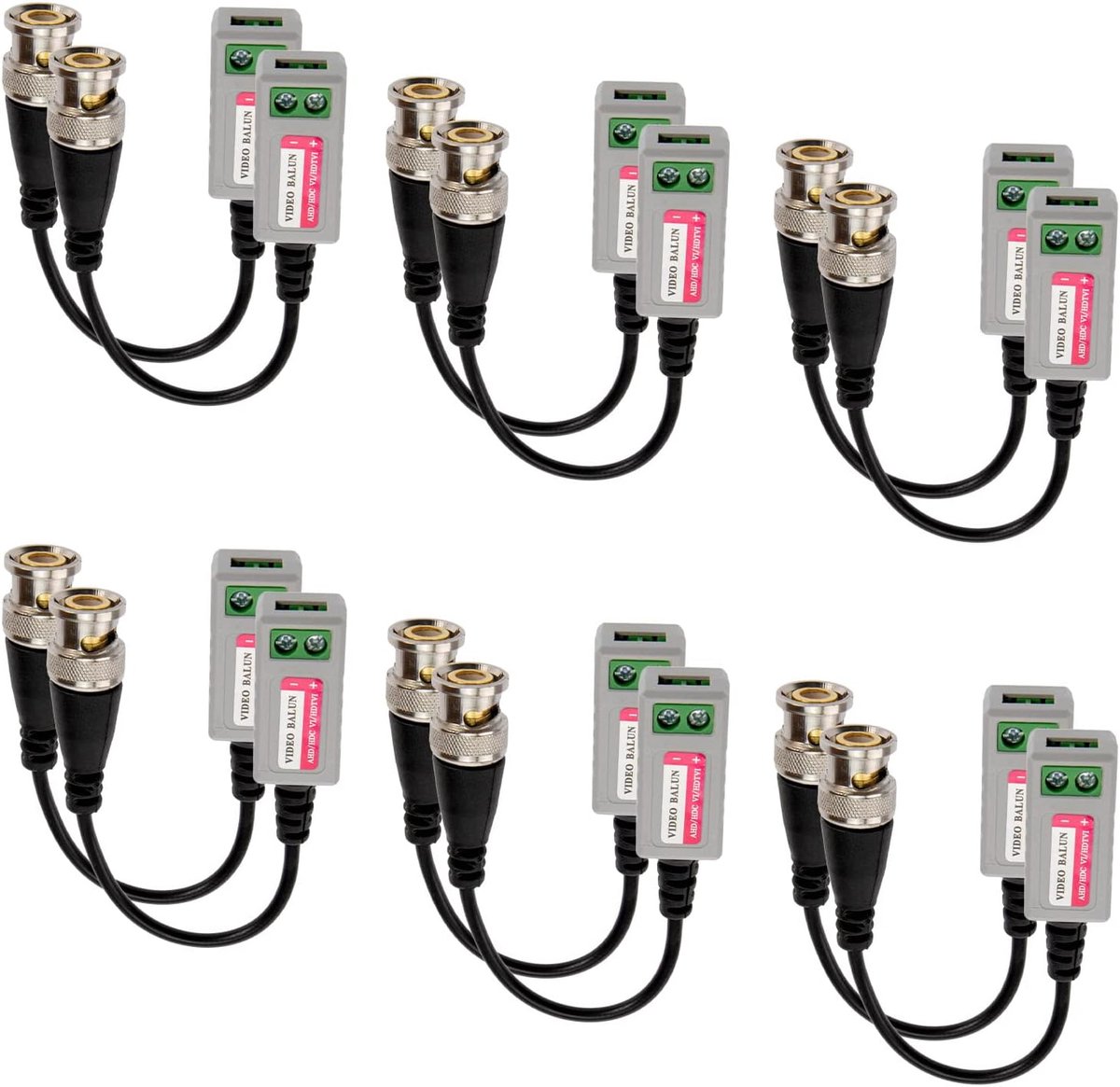 12 Stuks BNC Video Balun Transceiver Kabel Koppelaar voor CCTV Bewakingscamera