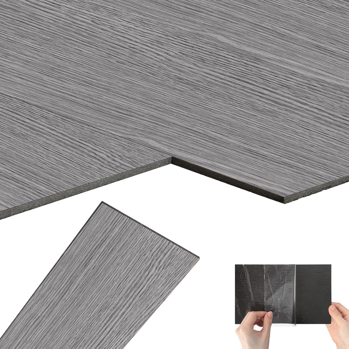 Zelfklevende PVC Vloerdelen Houtlook - 18 Stuks 2,5 m² - Waterdicht en Antislip