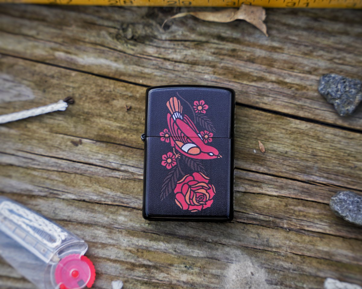 RetroLighters | Black Bird | Hervulbare aansteker | retro style | uniek geschenk