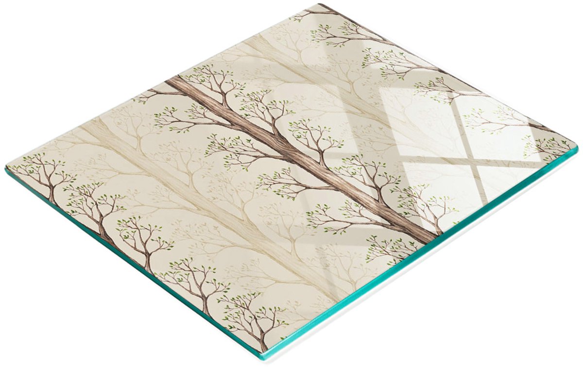 Decoratieve glazen snij- en serveerplank in de vorm van een boom, 60x52 cm