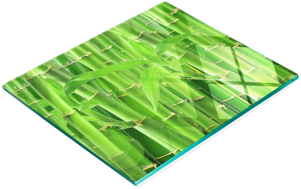 Multifunctionele decoratieve snijplank voor de keuken, gehard glas en bamboe, 60x52 cm