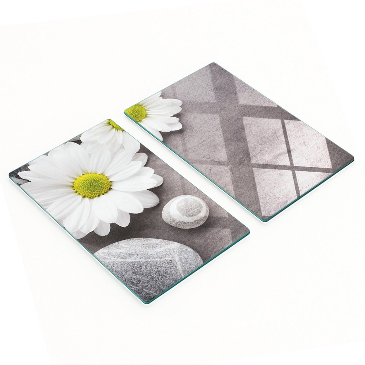 Geharde multifunctionele decoratieve glazen borden Gerbera 2x30x52 cm