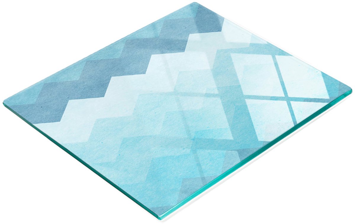 Multifunctionele decoratieve snijplank voor in de keuken met chevronpatroon, 60x52 cm